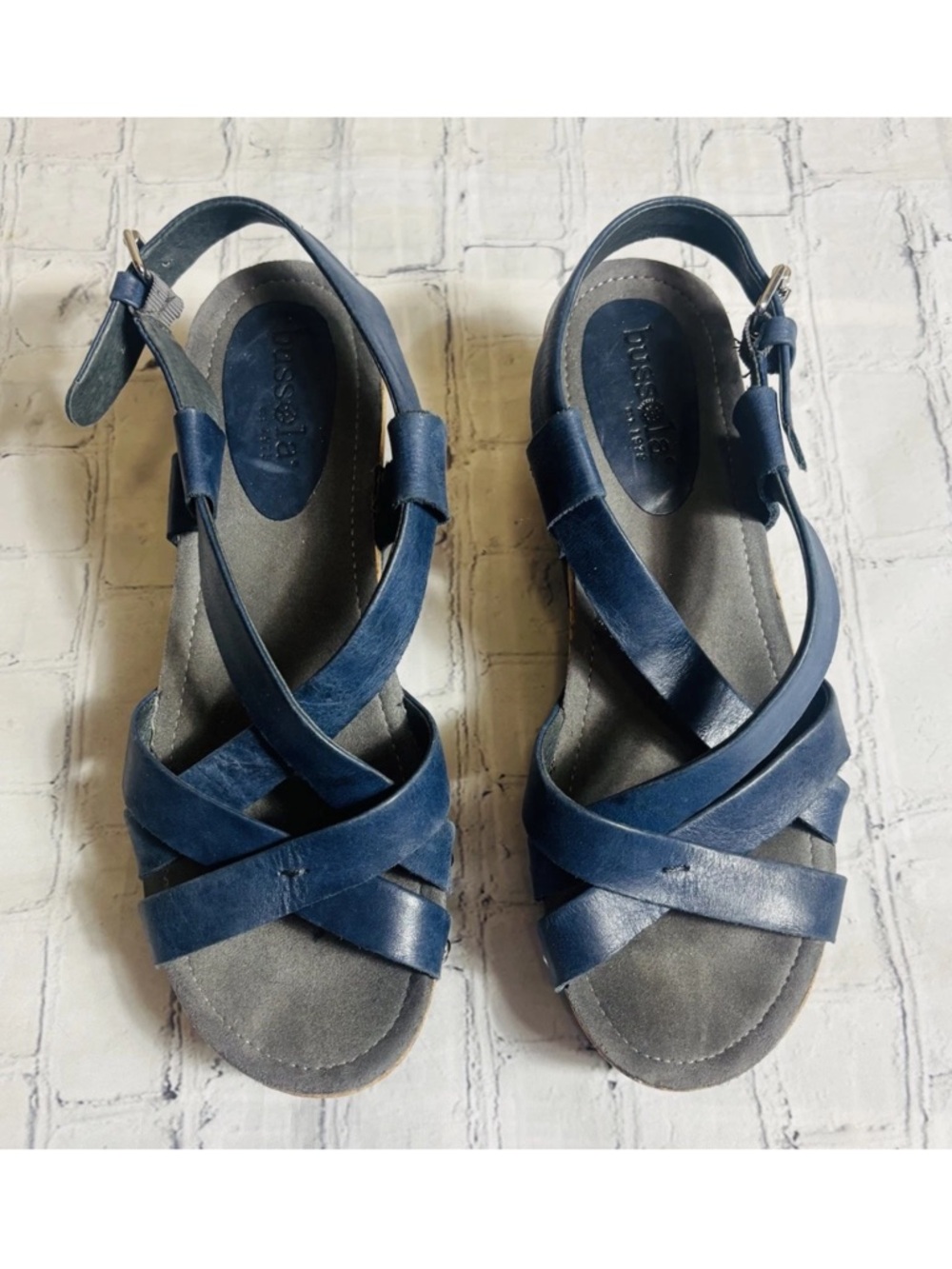 Bussola Formentera Fay Women's US 9 Olimpia Navy Platform Wedge Sandals EU 40 - Picture 3 of 11